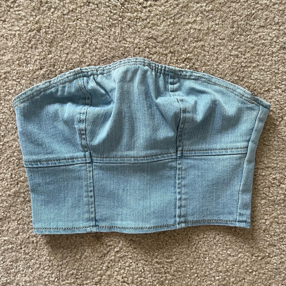 SHEIN denim tube top